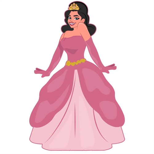 Princess Theme Pink Princess Transparent Sticker